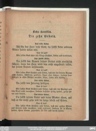 Erstes Hauptstück. Die zehn Gebote.