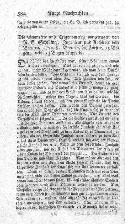 Die Geometrie und Trigonometrie.