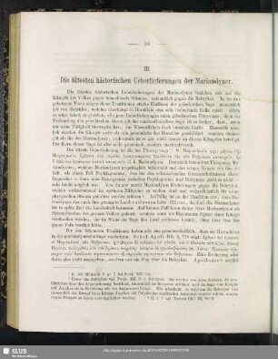 III. Die ältesten historischen Ueberlieferungen der Mariandyner