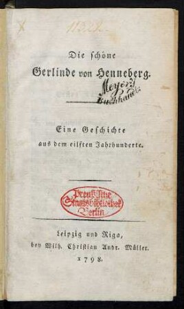 Die schöne Gerlinde von Henneberg : Eine Geschichte aus dem eilften Jahrhunderte