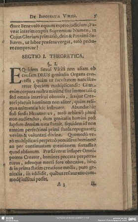 Sectio I. Theoretica