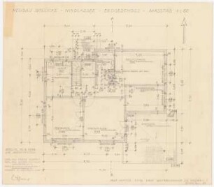 Wohnhaus Boelicke, Berlin-Nikolassee: Grundriss Erdgeschoss 1:50