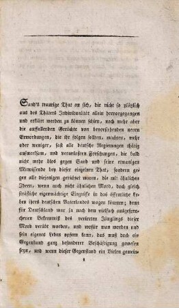 Nachtrag zu den wichtigsten Lebensmomenten Karl Ludwig Sand's aus Wunsiedel : mit der vollständigsten Erzählung seiner Hinrichtung am 20. Mai 1820