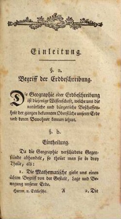 Johann Diedrich Hartmanns kurzer Abriß der neuesten Erdbeschreibung zum Gebrauche in Schulen
