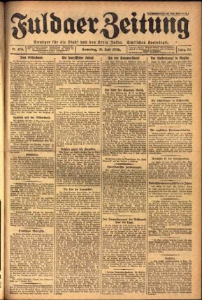 Ausgabe vom Samstag, den 31. Juli 1926.