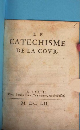 Le Catechisme de la Cour