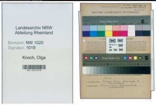 Entnazifizierung Olga Knoch , geb. 11.08.1909 (Haendlerin)