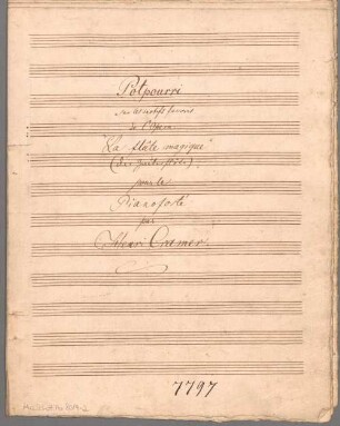 Potpourri sur les motifs favoris de l'opéra "La Flûte magique", Klavier - BSB Mus.Schott.Ha 8019-2