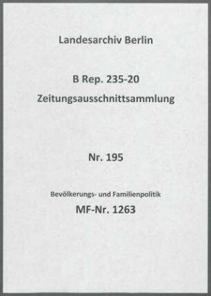 Bevölkerungs- und Familienpolitik