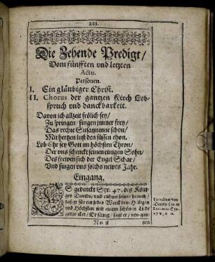 Der fünffte und letzte Actus.