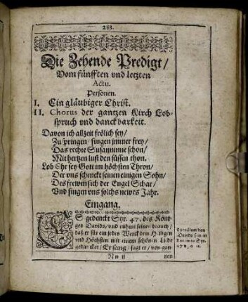 Der fünffte und letzte Actus.