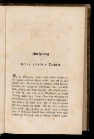 Zueignun an meine geliebte Tochter.
