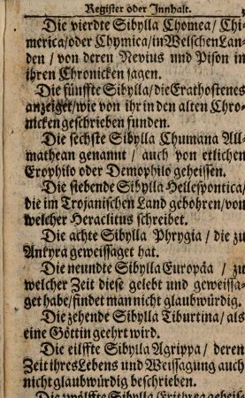 Weissagungen von den 12 Sibyllen