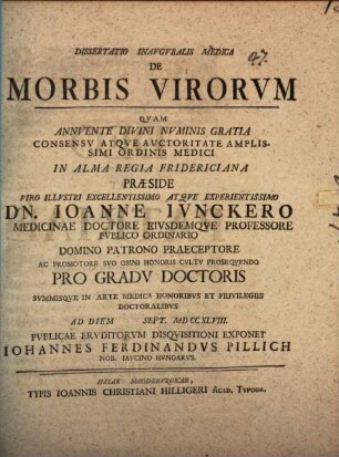 Diss. inaug. med. de morbis virorum