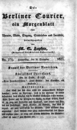 No. 271, Donnerstag, den 20. December 1827