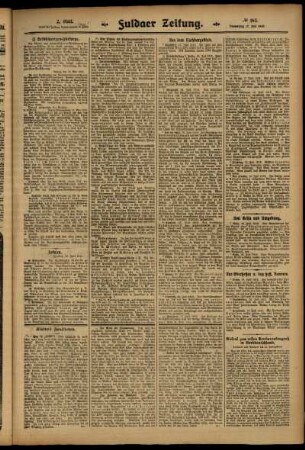 Zweite Ausgabe vom Donnerstag, den 17. Juli 1913.