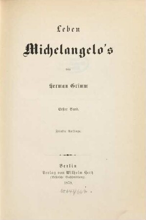 Leben Michelangelo's, 1