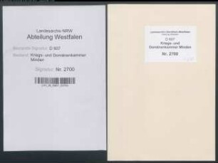 Prästationsregister der Vogtei Brackwede des Amtes Sparrenberg