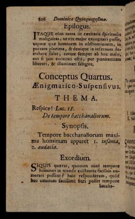 806-817, Conceptus Quartus AEnigmatico-Suspensivus. - Conceptus Quintus Politico-Christianus.