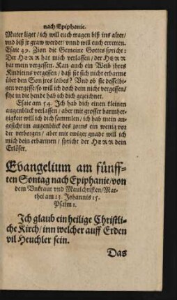 Evangelium am fünfften Sontag nach Epiphanie/ von dem Unkraut und Maulchristen ...