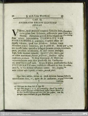 Cap. III. Emendatio Recens Illustris Belgae