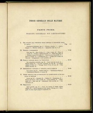 Indice Generale Delle Materie