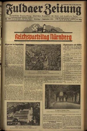 Erste Ausgabe vom Sonntag, den 02. September 1934.