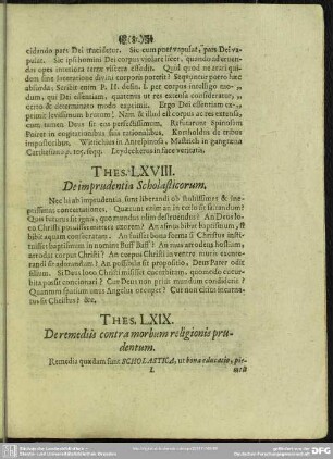Thes. LXIX. De remediis contra morbum religionis prudentum