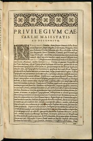 Privilegium Caesareae...