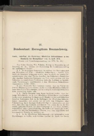 IV. Bundesstaat: Herzogthum Braunschweig.