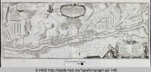 Grundriß und Standort der alliierten und kaiserlichen Feldlager bei Dingelfing an der Isar 1648.