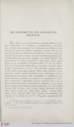 Die Handschriften und Ausgaben des Theophilus
