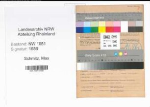 Entnazifizierung Max Schmitz , geb. 14.04.1893 (Verwaltungsangestellter)