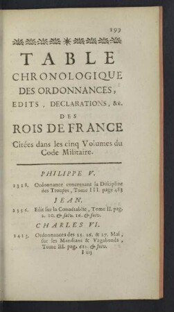 Table chronologique des ordonnances, edits, declarations ... des Rois de France