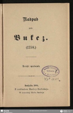Nadpad pola Bukez. (1758.)