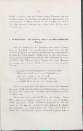 4. Abfassungszeit und Stellung unter den zeitgenössischen Dramen.