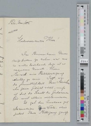Brief an Johannes Brahms