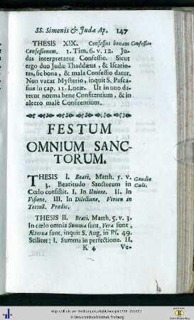 Festum Omnium Sanctorum.