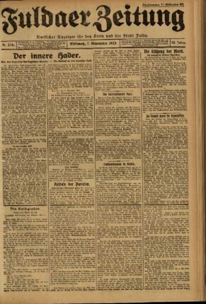 Ausgabe vom Mittwoch, den 07. November 1923.