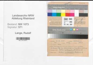 Entnazifizierung Rudolf Lange , geb. 08.12.1914 (Gerichtsreferendar)