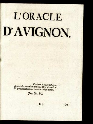 L' Oracle D'Avignon