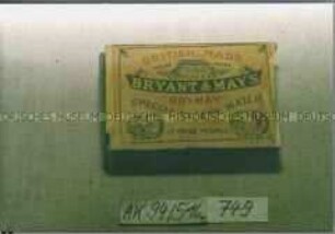Zündholzschachtel "BRITISH MADE BRYANT UND MAY'S 'BRYMAY' SPECIAL SAFETY MATCH"
