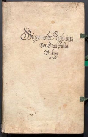 IX A 1 - Alte Stadtrechnungen (1716 - 1717)