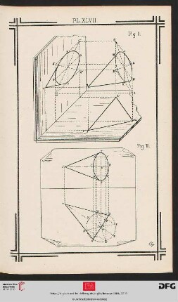 Pl. XLVII Projections d’un Cône [Diagonal im Raum]