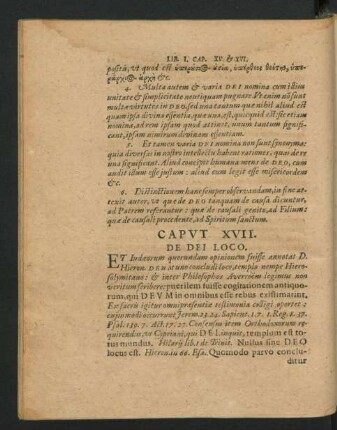 Caput XVII. De Dei Loco.