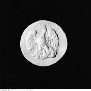 Medaille einer Unbekannten, Revers: Ein Phoenix steigt aus den Flammen