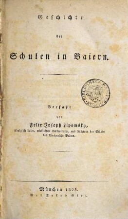 Geschichte der Schulen in Baiern
