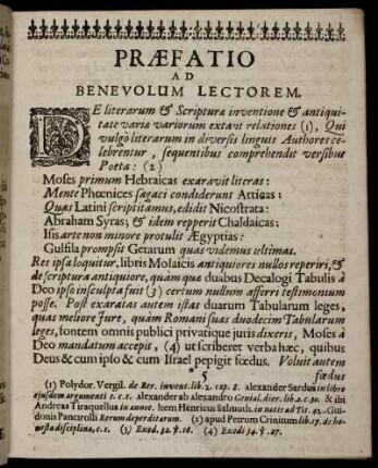 Præfatio Ad Benevolum Lectorem.