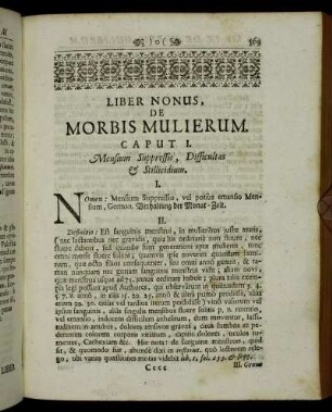 Liber nonus, de Morbis Mulierum.