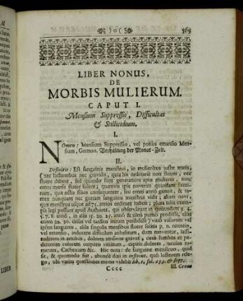 Liber nonus, de Morbis Mulierum.